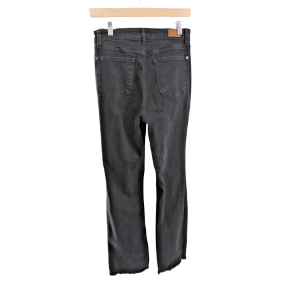 Judy Blue Button Fly Bootcut Jeans Womens 7/28 Black Raw Hem Stretch Denim - Picture 2 of 9